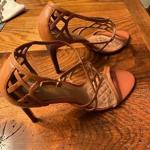 Ralph Lauren Strappy Leather Heels, Size 11US
